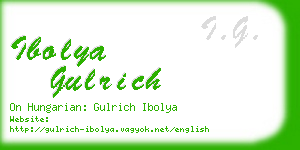 ibolya gulrich business card